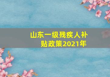 山东一级残疾人补贴政策2021年