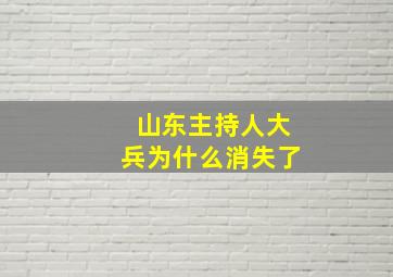 山东主持人大兵为什么消失了