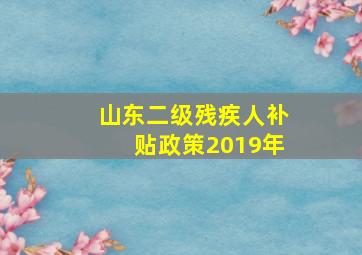 山东二级残疾人补贴政策2019年