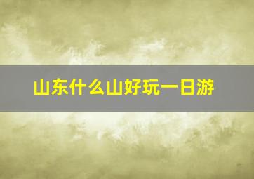 山东什么山好玩一日游