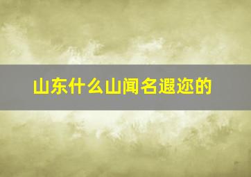 山东什么山闻名遐迩的