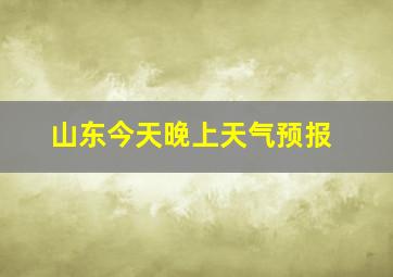 山东今天晚上天气预报