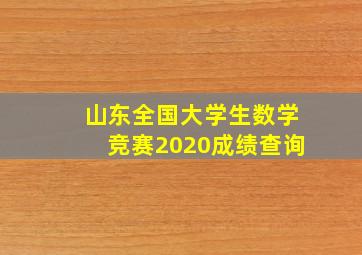 山东全国大学生数学竞赛2020成绩查询