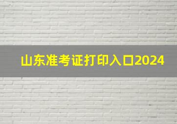 山东准考证打印入口2024