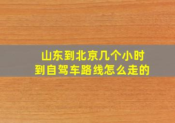 山东到北京几个小时到自驾车路线怎么走的