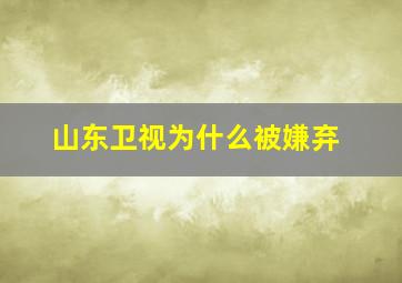 山东卫视为什么被嫌弃