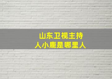 山东卫视主持人小鹿是哪里人