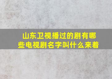 山东卫视播过的剧有哪些电视剧名字叫什么来着