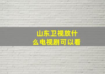 山东卫视放什么电视剧可以看