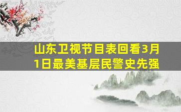 山东卫视节目表回看3月1日最美基层民警史先强