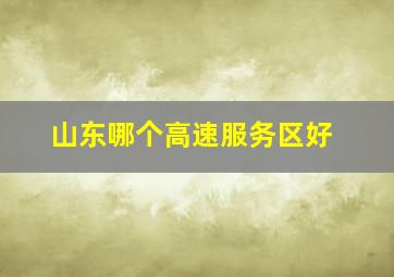 山东哪个高速服务区好