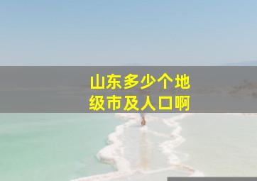 山东多少个地级市及人口啊