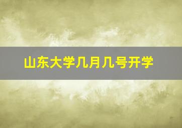 山东大学几月几号开学