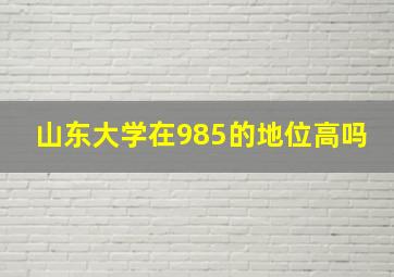 山东大学在985的地位高吗