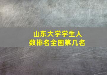 山东大学学生人数排名全国第几名