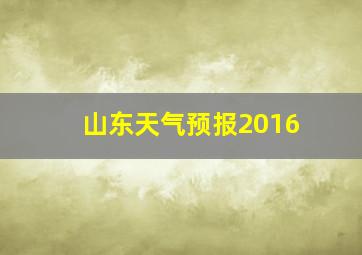 山东天气预报2016