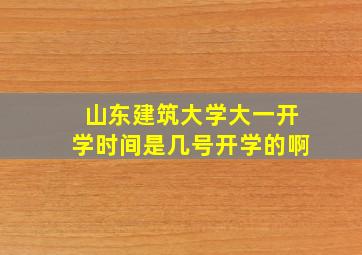 山东建筑大学大一开学时间是几号开学的啊