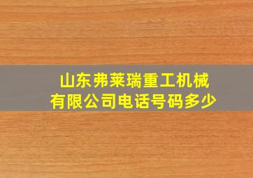 山东弗莱瑞重工机械有限公司电话号码多少