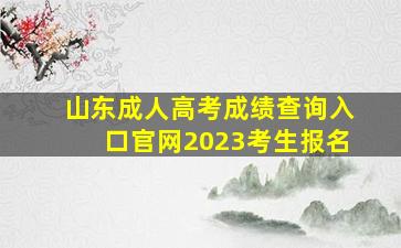 山东成人高考成绩查询入口官网2023考生报名