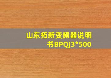 山东拓新变频器说明书BPQJ3*500