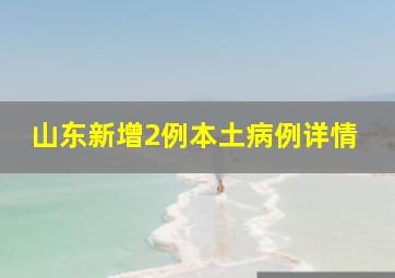 山东新增2例本土病例详情