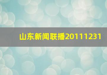 山东新闻联播20111231