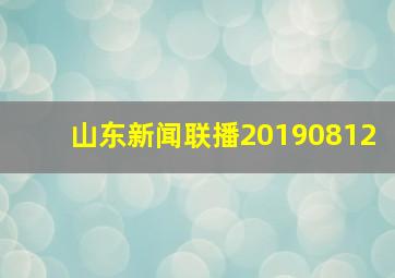 山东新闻联播20190812