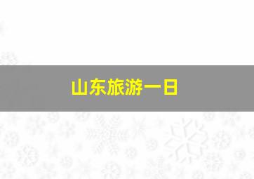 山东旅游一日