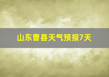 山东曹县天气预报7天