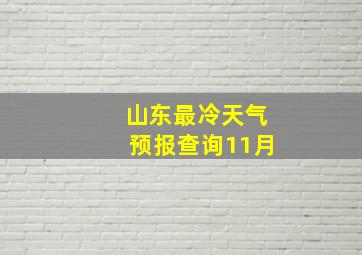 山东最冷天气预报查询11月