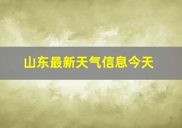 山东最新天气信息今天