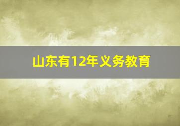 山东有12年义务教育