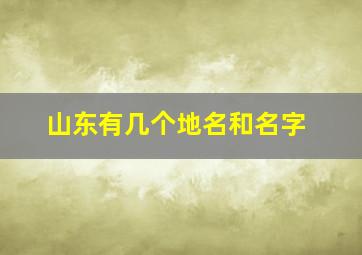 山东有几个地名和名字