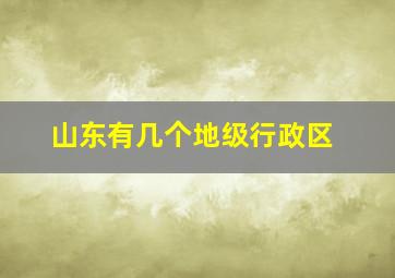 山东有几个地级行政区