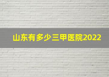 山东有多少三甲医院2022