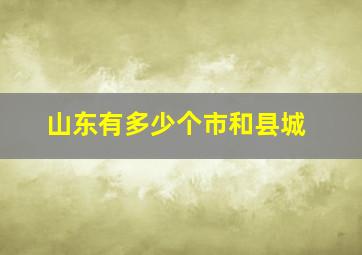 山东有多少个市和县城