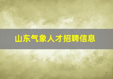 山东气象人才招聘信息