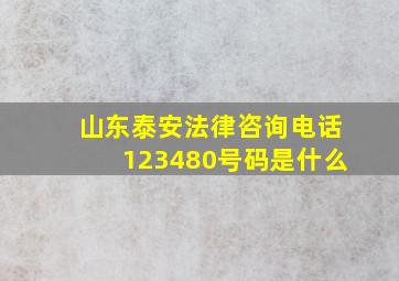 山东泰安法律咨询电话123480号码是什么