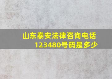 山东泰安法律咨询电话123480号码是多少