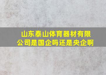 山东泰山体育器材有限公司是国企吗还是央企啊