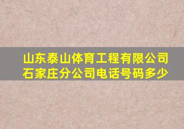 山东泰山体育工程有限公司石家庄分公司电话号码多少