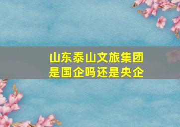 山东泰山文旅集团是国企吗还是央企