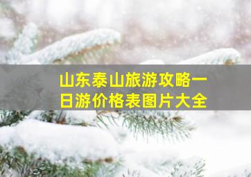 山东泰山旅游攻略一日游价格表图片大全