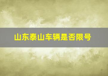 山东泰山车辆是否限号