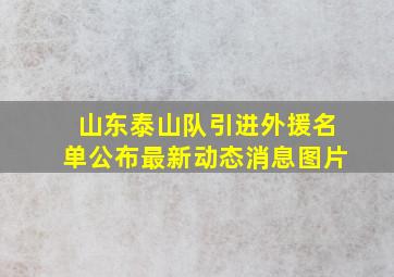 山东泰山队引进外援名单公布最新动态消息图片