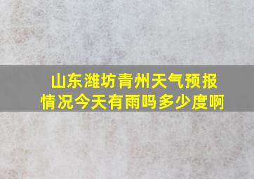 山东潍坊青州天气预报情况今天有雨吗多少度啊