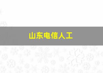 山东电信人工