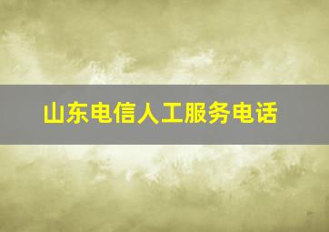 山东电信人工服务电话