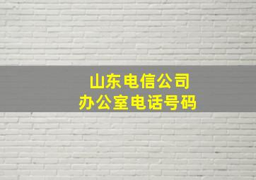 山东电信公司办公室电话号码