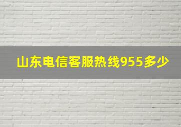 山东电信客服热线955多少